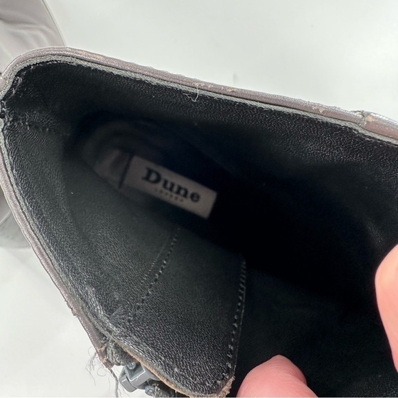 Dune Prestonn womens ankle booties size 7 38 gray leather zip up boots - Picture 14 of 15